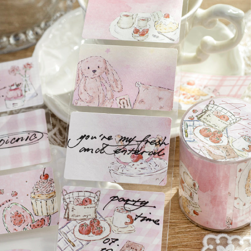 Young Girl Time Series Die Cutting White Kraft Paper Tape