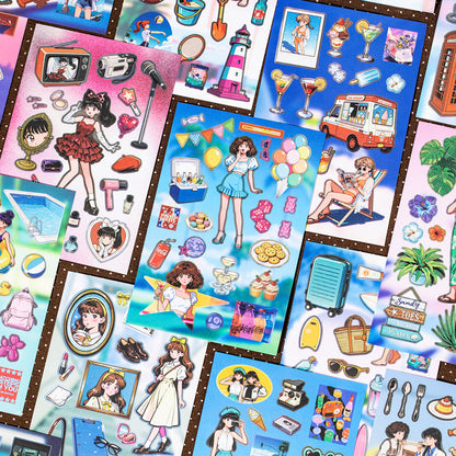 Showa Holiday Series Sticker Book featuring book designs for journaling, scrapbooking and collage