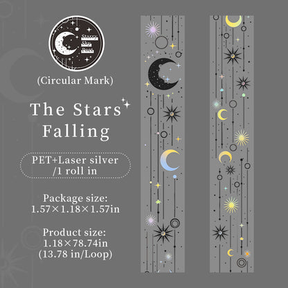 Starlit Poet Series Laser Silver PET Tape
