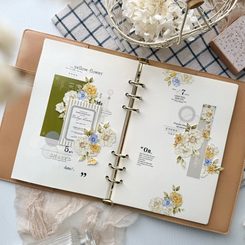 6.5cm*100cm Flower Language Die Cutting Washi/PET Tape