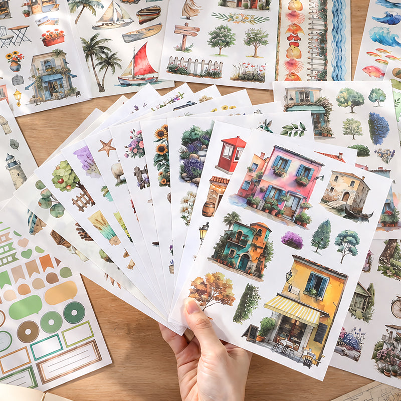 Journry Life Sticker Book featuring book designs for journaling, scrapbooking and collage