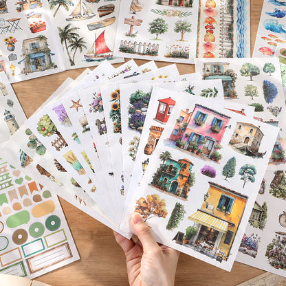 Journry Life Sticker Book featuring book designs for journaling, scrapbooking and collage