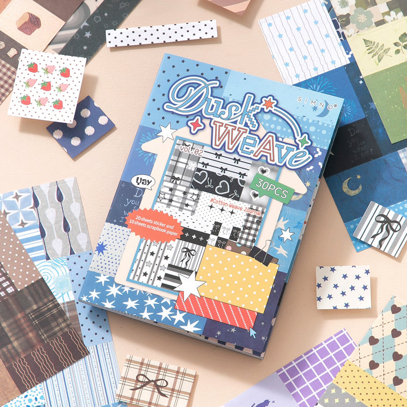 Cotton Notebook Series Sticker Book featuring book designs for journaling, scrapbooking and collage