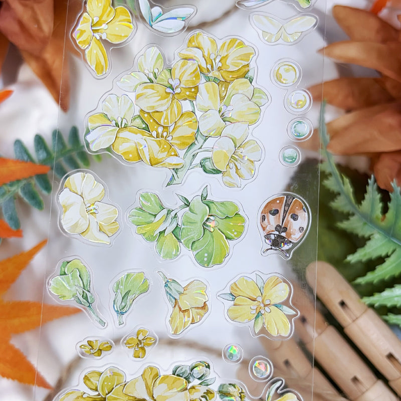 5cm*100cm Flower Insect Die Cutting Washi/Synthetic Paper/Shell Light PET Tape featuring flower, and light designs for journaling, scrapbooking and collage