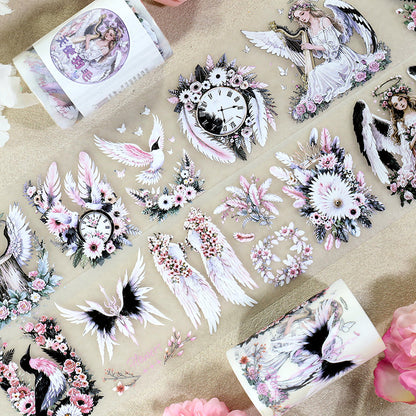 Angel Feathers Fog PET Tape for journaling, scrapbooking and collage