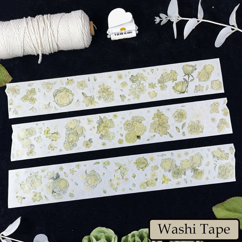 5.5cm*100cm Lush Greenery Washi/Self-adhesive/Shell Light PET Tape