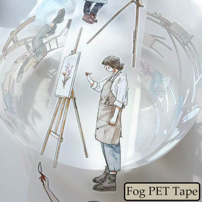6cm*333cm Drawing girl Die Cutting Washi/PET/Fog PET Tape