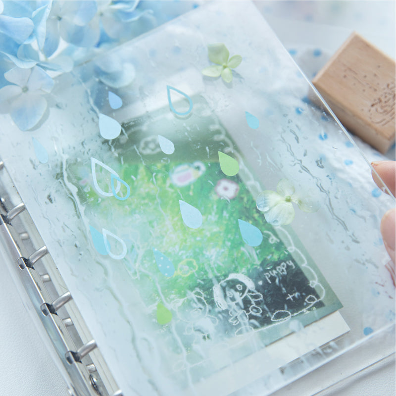 Rainy Season Series Die Cutting PET Tape featuring sea, and rain designs for journaling, scrapbooking and collage
