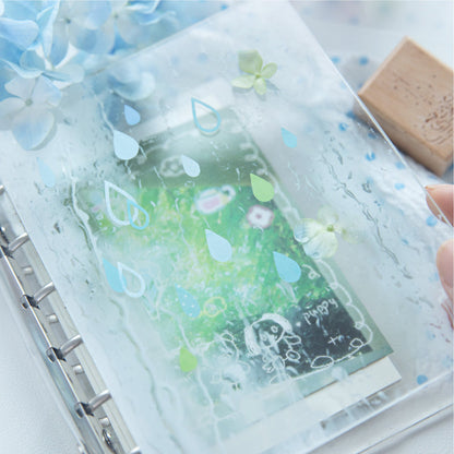 Rainy Season Series Die Cutting PET Tape featuring sea, and rain designs for journaling, scrapbooking and collage