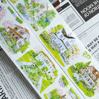 7.5cm*125cm Spring Secret Garden Die Cutting Washi/PET Tape featuring garden, spring, and secret designs for journaling, scrapbooking and collage