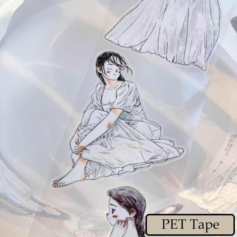 Whole Roll 5.5cm*10m Solitary Living Period Die Cutting Washi/PET/Fog PET Tape
