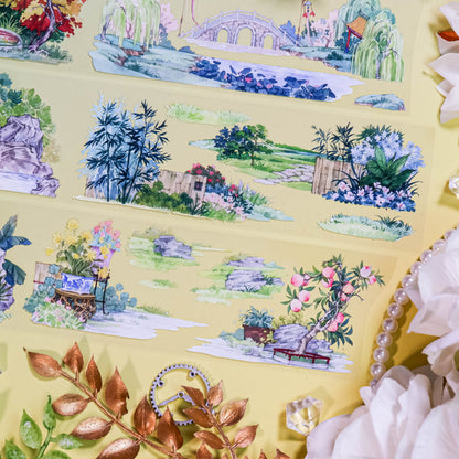 6cm*100cm Flowers Trees Abound PET Tape featuring flower, and tree designs for journaling, scrapbooking and collage