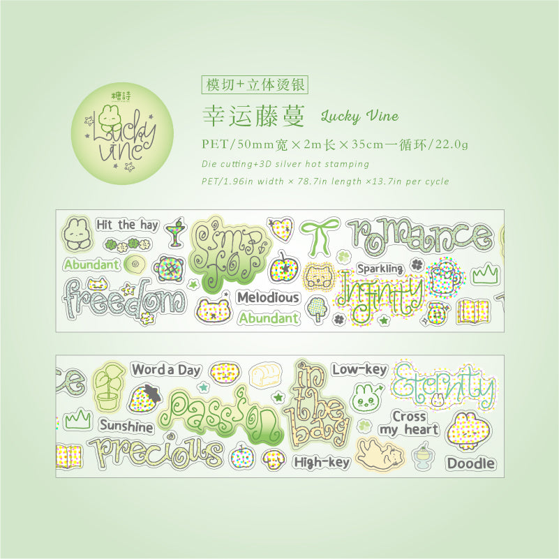 Rolling Characters Series Die Cutting Silver Stamping PET Tape