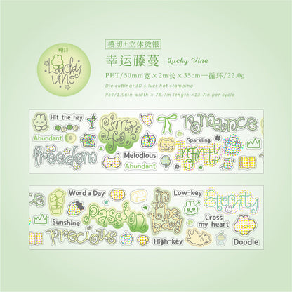 Rolling Characters Series Die Cutting Silver Stamping PET Tape