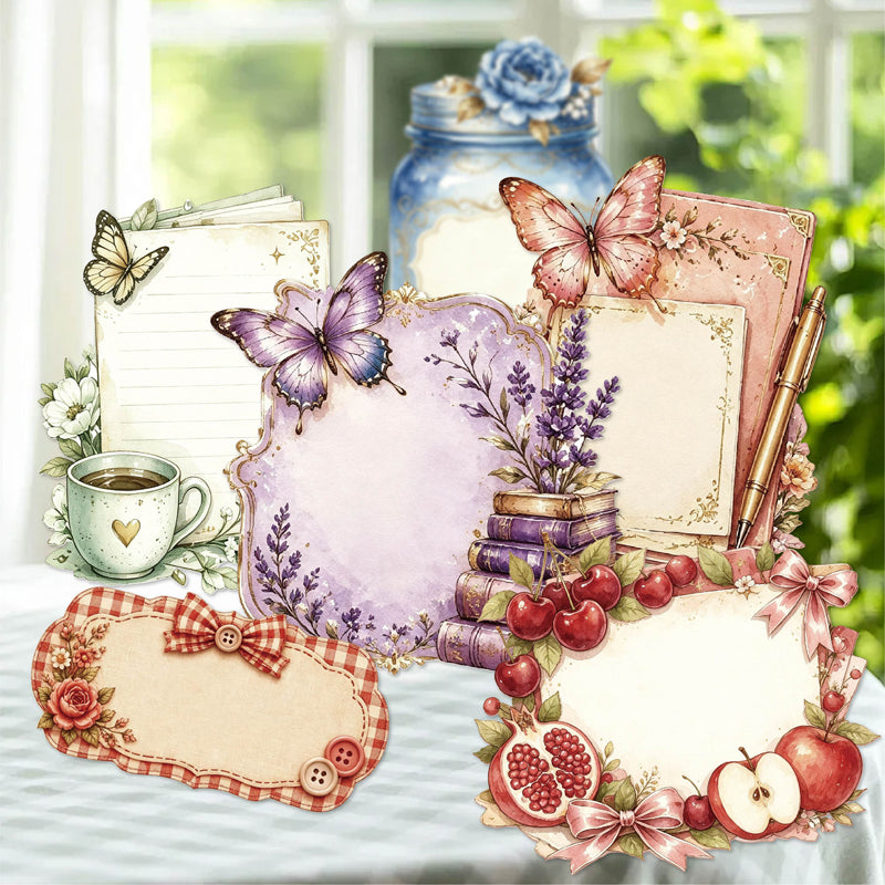 Flower Note Series Sticker featuring flower designs for journaling, scrapbooking and collage