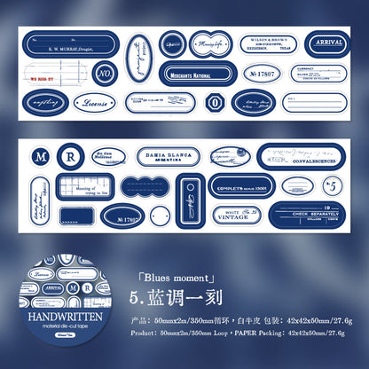 Handwritten Notes Series Die Cutting White Kraft Paper Tape