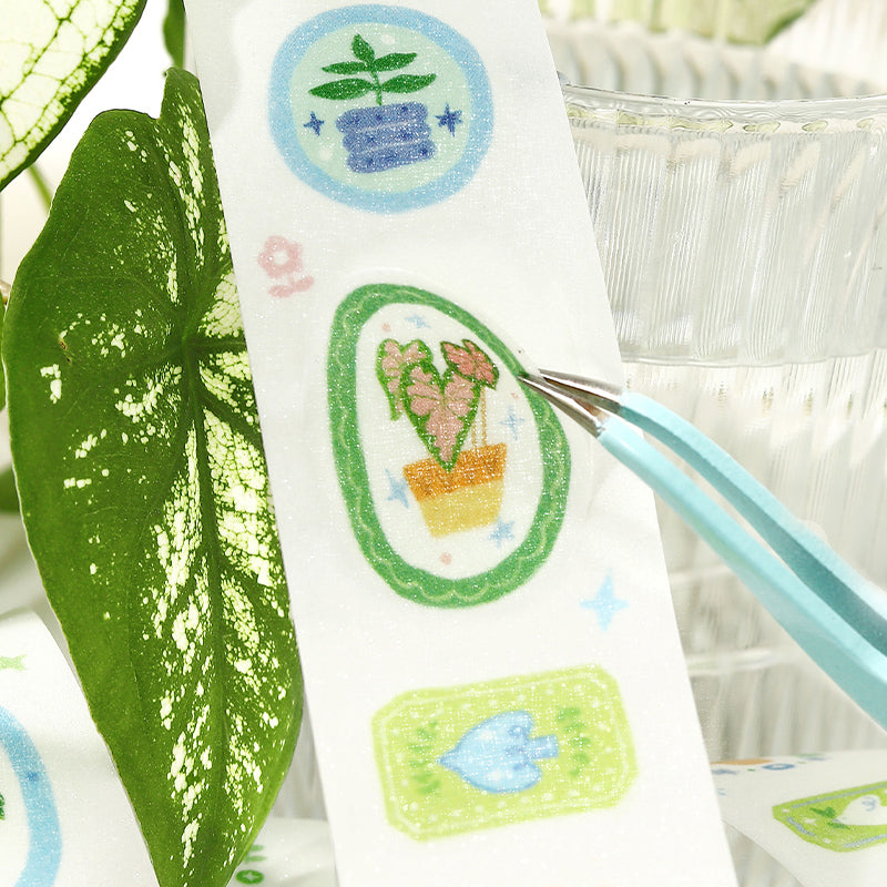 Plant Diary Notes Series Die Cutting Flash Washi Tape for journaling, scrapbooking and collage