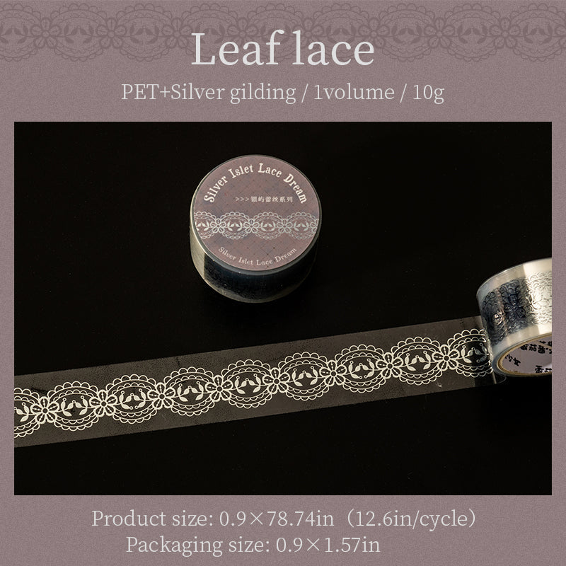 Silver Islet Lace Dream Series Silver Stamping PET Tape