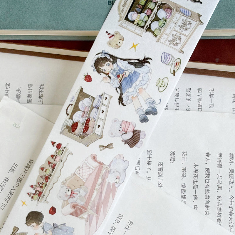 5.5cm*102cm Lily's Sweet House Die Cutting Washi/PET Tape featuring sweet, and house designs for journaling, scrapbooking and collage