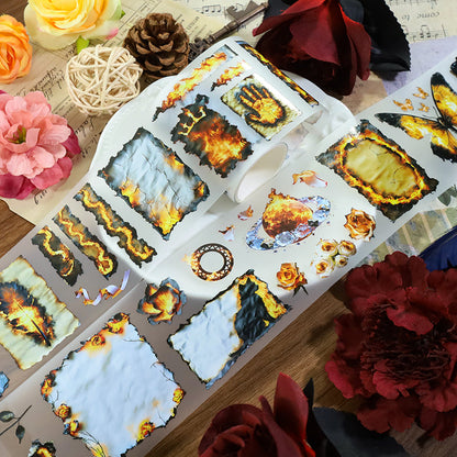 Burn marks Fog PET Tape for journaling, scrapbooking and collage