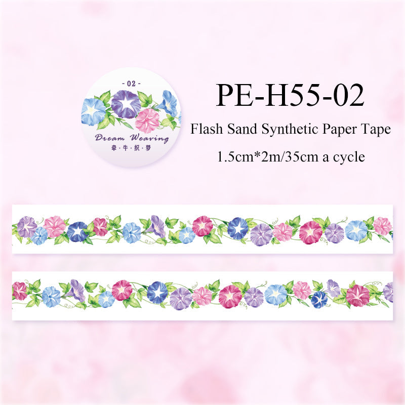 Flower Poem Series Flash Sand Synthetic Paper Tape