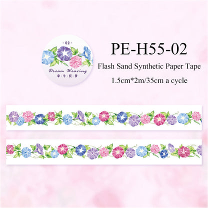 Flower Poem Series Flash Sand Synthetic Paper Tape