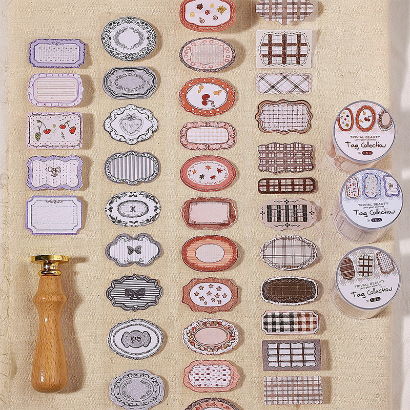 Tag Agglutination Series Die Cutting Writing Paper Tape for journaling, scrapbooking and collage