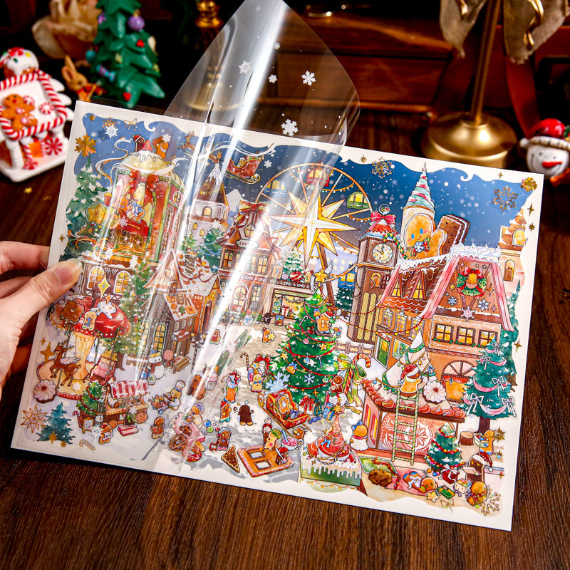 Christmas Gingerbread Town Series 3D Sticker for journaling, scrapbooking and collage
