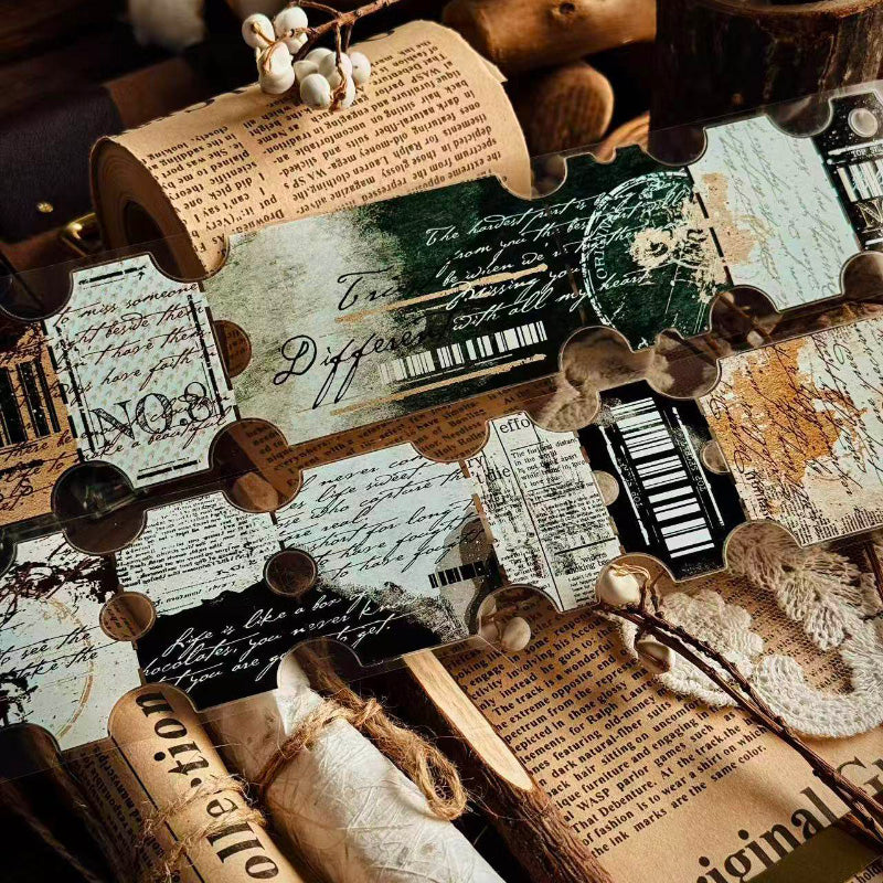 Whole Roll 5cm*5m Words Of The Letter Die Cutting PET Tape featuring letter designs for journaling, scrapbooking and collage
