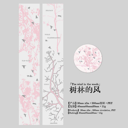 Prelude Poems Series Silver Stamping PET Tape