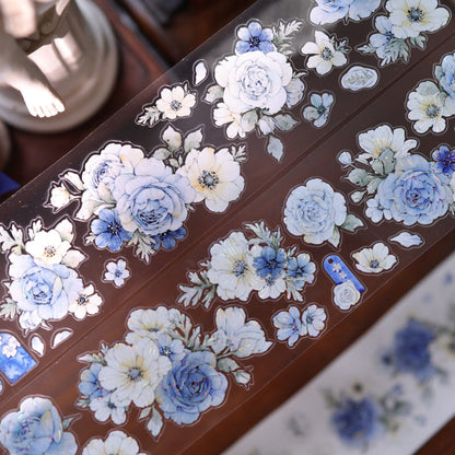 Sweet Blue Flower Die-Cutting Washi Tape - Sample 100cm