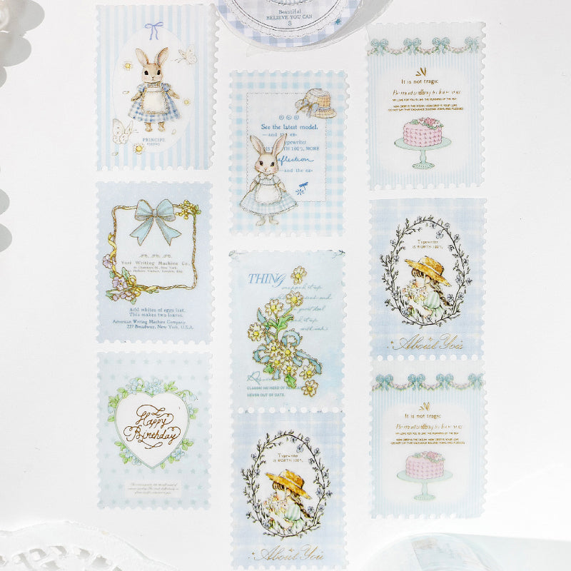 Fairy Tale Town Series Die Cutting Gold Stamping Sulfuric Acid Paper Tape featuring fairy, tale, and old designs for journaling, scrapbooking and collage