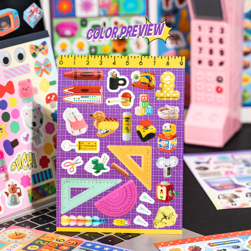 Color Preview Series Sticker Book featuring book, and color designs for journaling, scrapbooking and collage