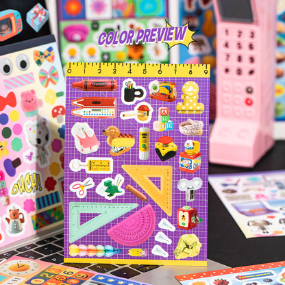 Color Preview Series Sticker Book featuring book, and color designs for journaling, scrapbooking and collage