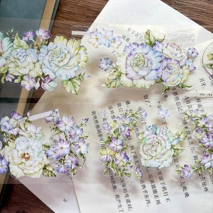Clear blue flower Die-Cutting Washi Tape - Whole Roll 5.5cm×5m