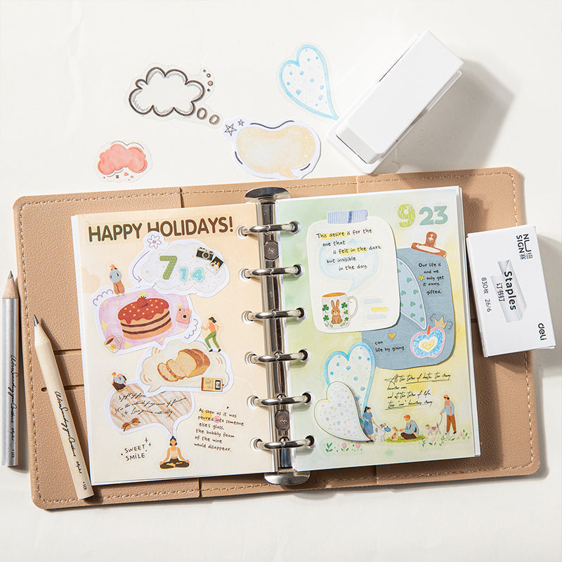 Notes Boxes Series Sticker Book featuring book designs for journaling, scrapbooking and collage
