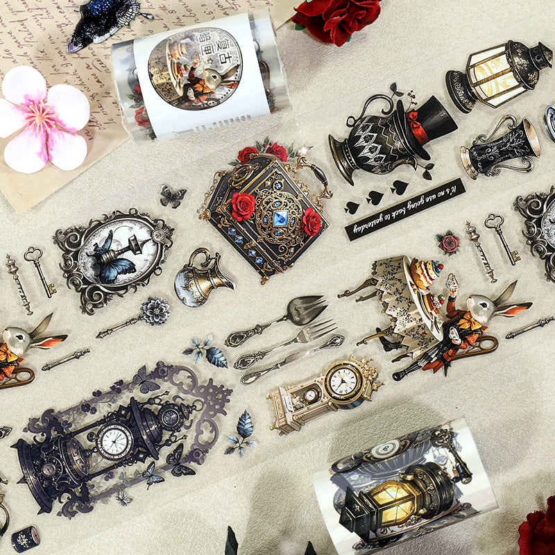 Retro Lockbox PET Tape featuring retro designs for journaling, scrapbooking and collage