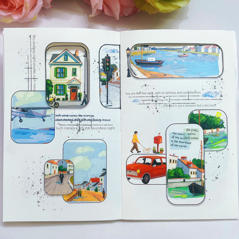 7cm*100cm River Bend Scenery Die Cutting Washi/PET Tape