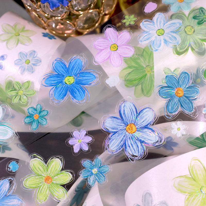 Sea Mist Flower Die-Cutting Washi Tape - Sample 120cm