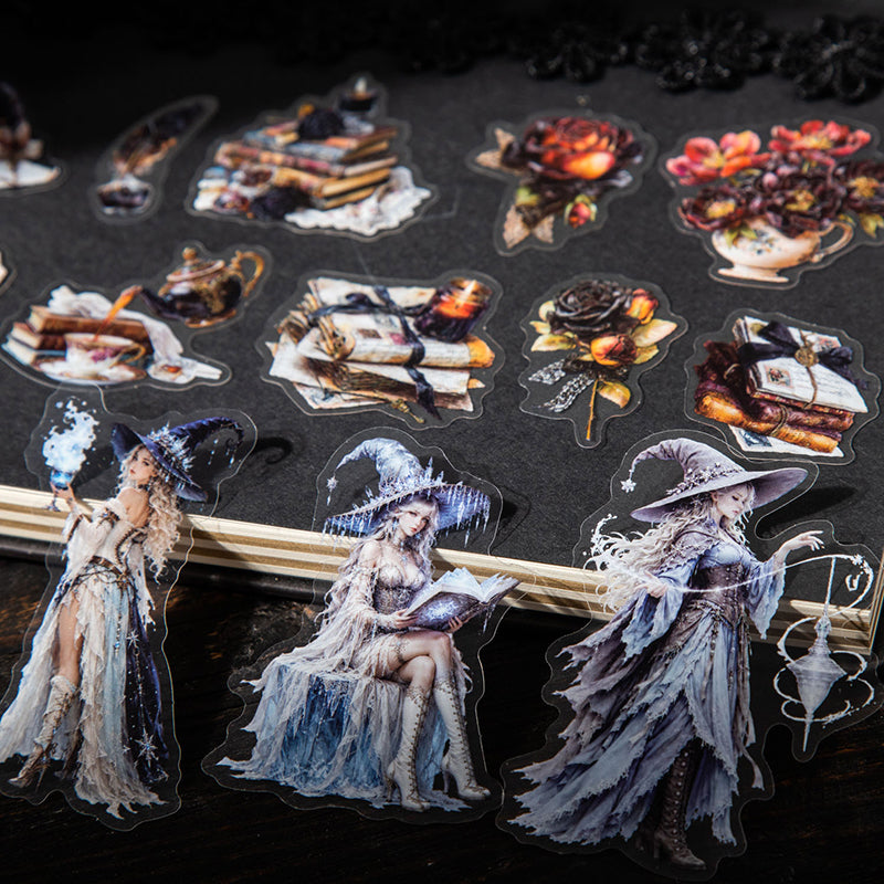 The Four Season Witches Series Sticker featuring sea designs for journaling, scrapbooking and collage