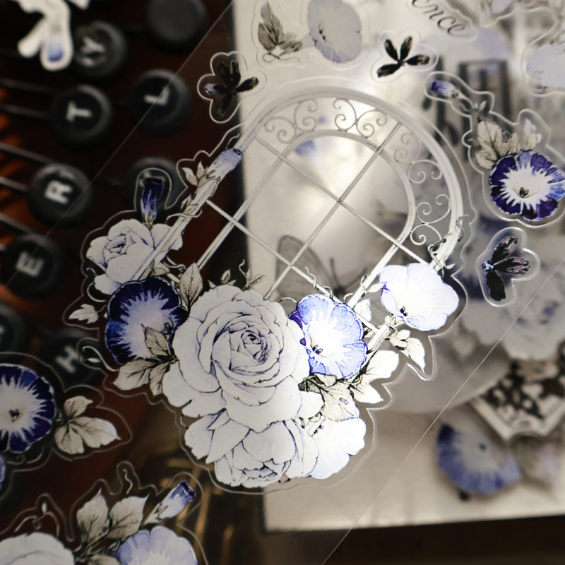 Blue Window flowers Die-Cutting Washi Tape - Sample 120cm
