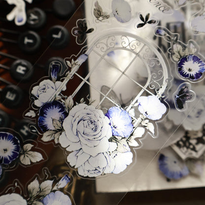 Blue Window flowers Die-Cutting Washi Tape - Sample 120cm