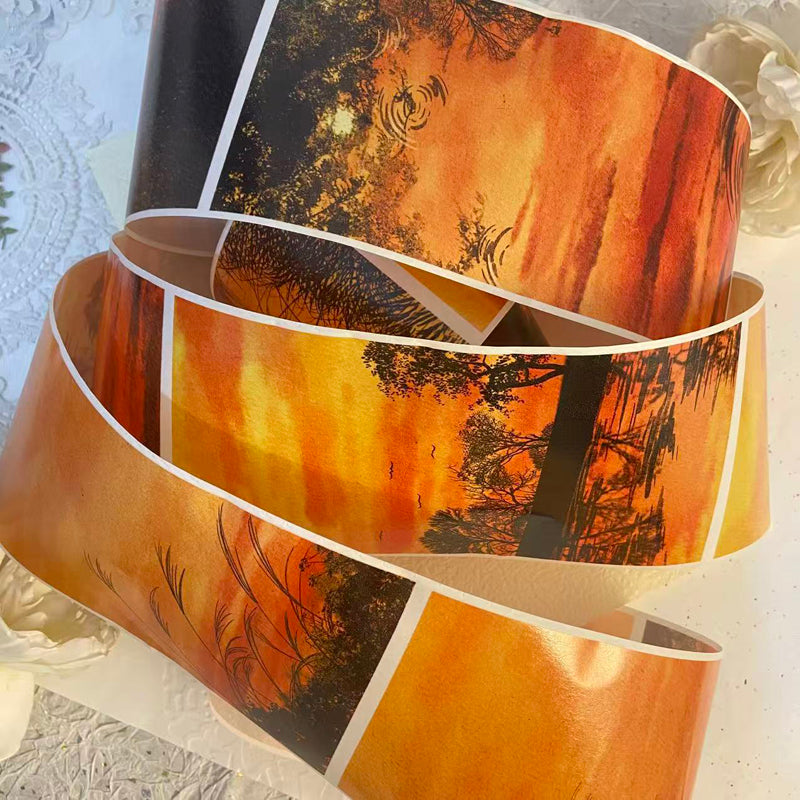 Whole Roll 10cm*6m Evening River Song Washi Tape for journaling, scrapbooking and collage