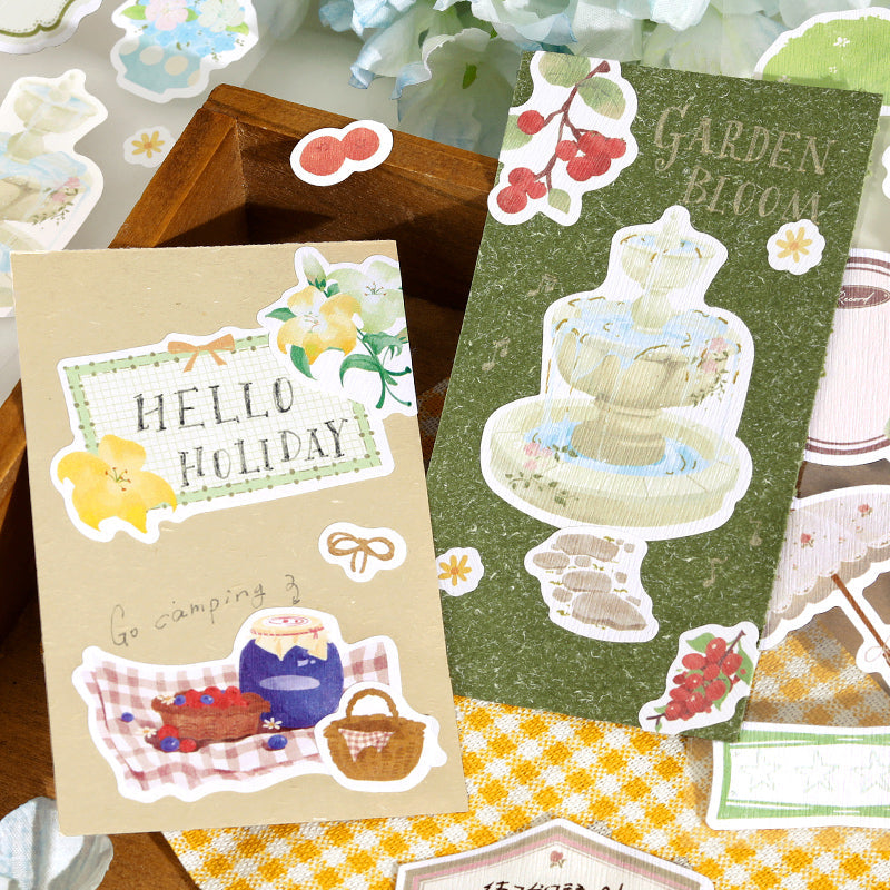 Idle Cottage Series Sticker featuring cottage designs for journaling, scrapbooking and collage