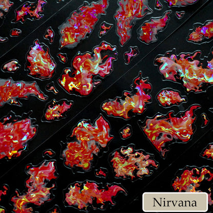 6cm*100cm Shimmering Flames Die Cutting Shell Light PET Tape