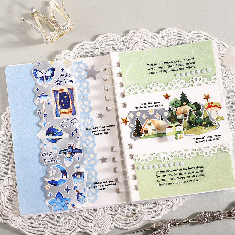 Dream Journey Series Aluminum Foil Paper Tape featuring dream designs for journaling, scrapbooking and collage