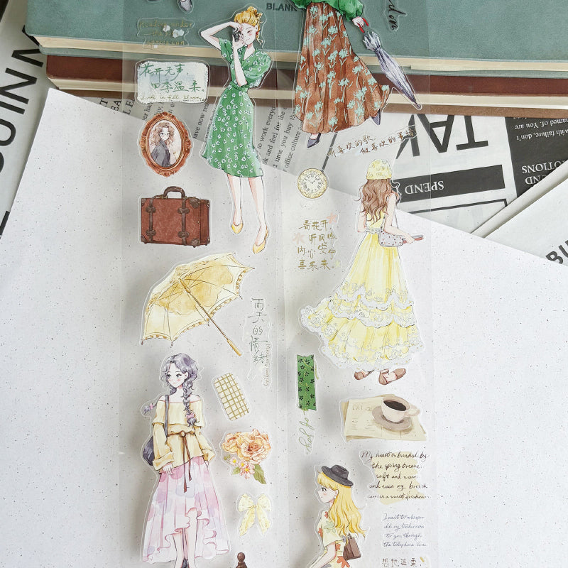 5.5cm*125cm Gleaming Silhouettes Die Cutting Washi/PET Tape for journaling, scrapbooking and collage
