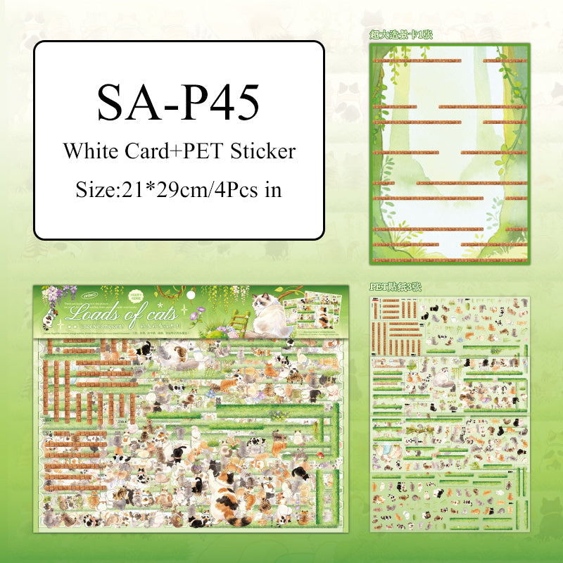 Cat Fantasy Adventure Series 3D Sticker featuring fantasy, and cat designs for journaling, scrapbooking and collage