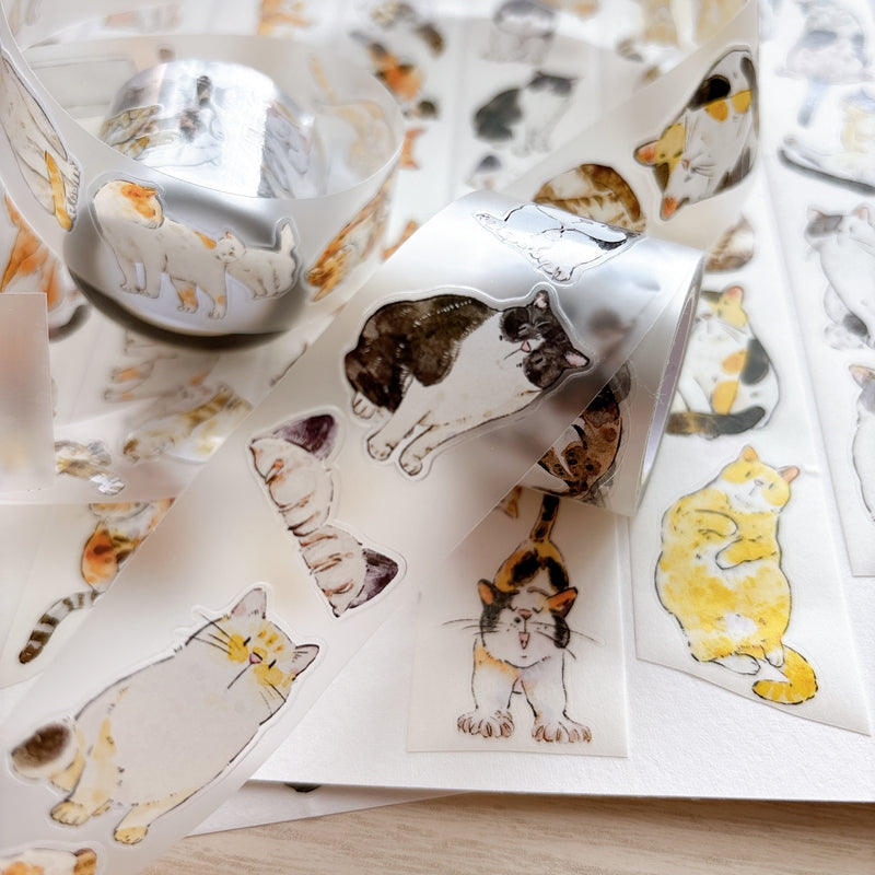 3cm*200cm Cute Cat Die Cutting Washi/PET/Fog PET Tape