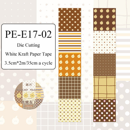 Dot Pattern Battle Series Die Cutting White Kraft Paper Tape